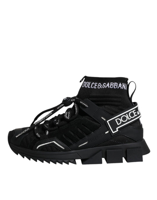 Dolce & Gabbana Black Sorrento Socks Logo Sneakers Shoes