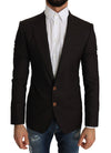 Dolce & Gabbana Sleek Slim Brown Virgin Wool Blazer Jacket