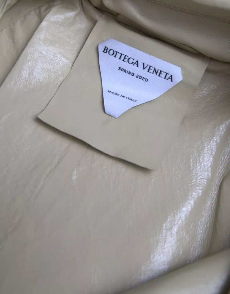 Bottega Veneta Beige Lambskin Leather Trench Coat Jacket - ACCEXO