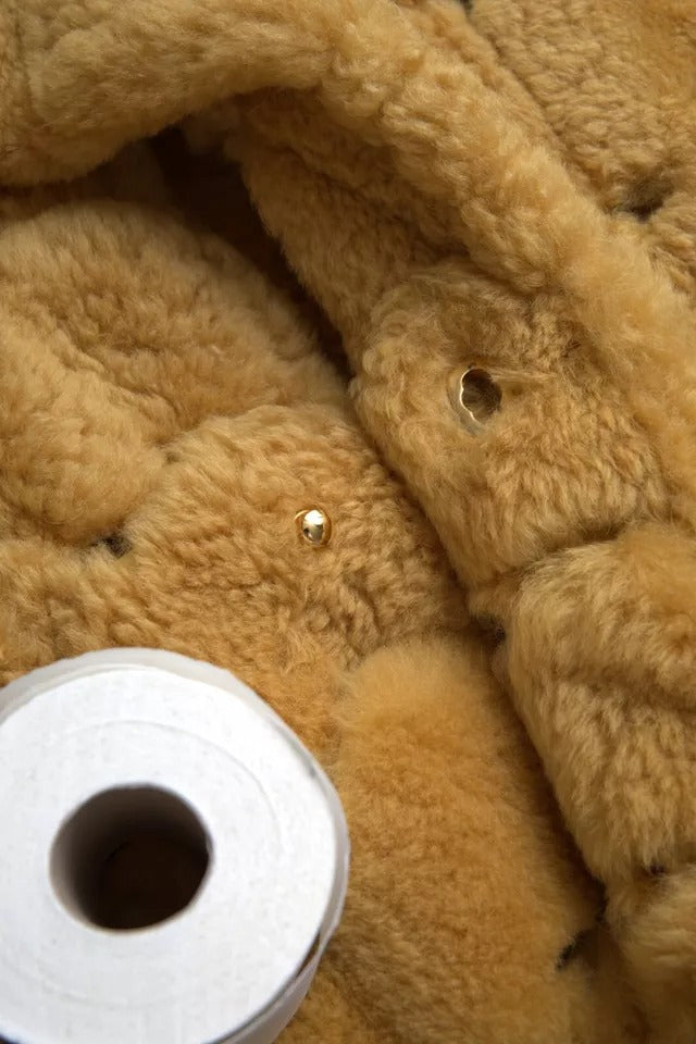 Bottega Veneta Yellow Wool Long Teddy Coat Jacket - ACCEXO