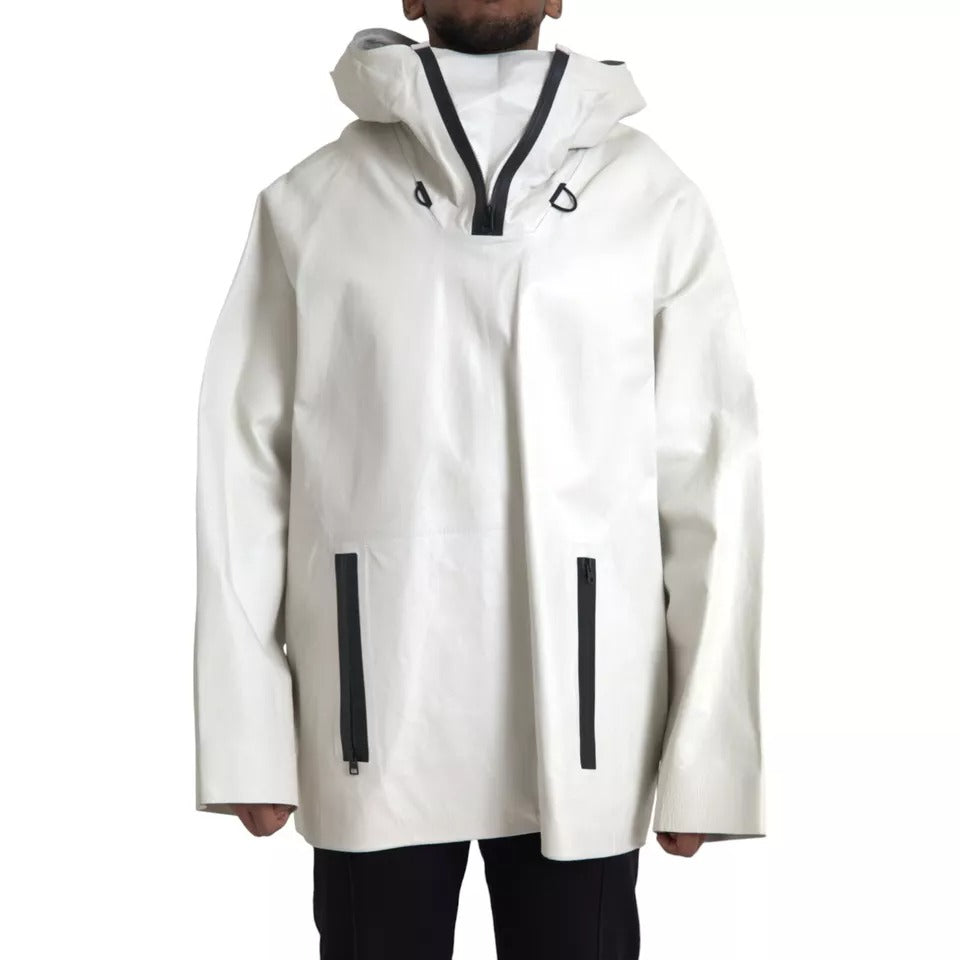 Bottega Veneta White Leather Men Waterproof Jacket Blouson - ACCEXO