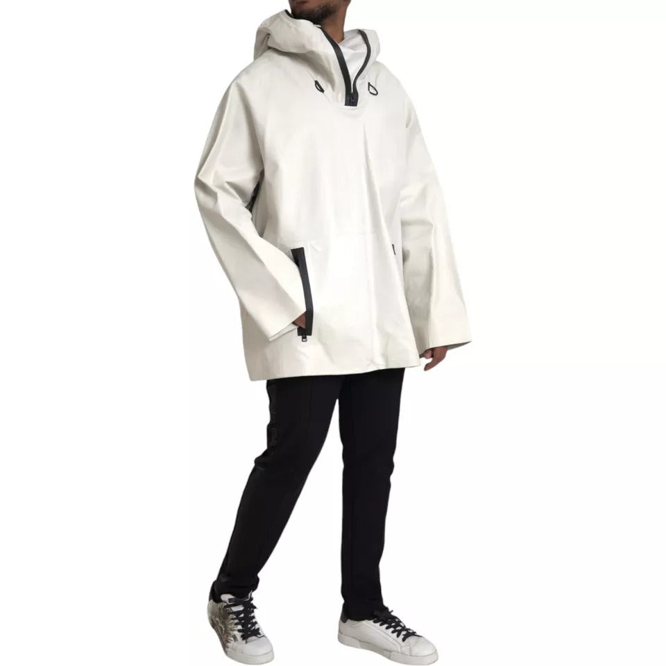 Bottega Veneta White Leather Men Waterproof Jacket Blouson - ACCEXO