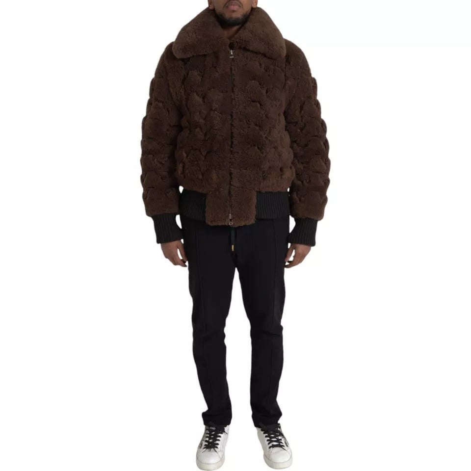 Bottega Veneta Brown Fur Lamb Shearling Coat Jacket - ACCEXO