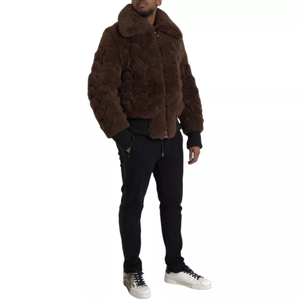 Bottega Veneta Brown Fur Lamb Shearling Coat Jacket - ACCEXO