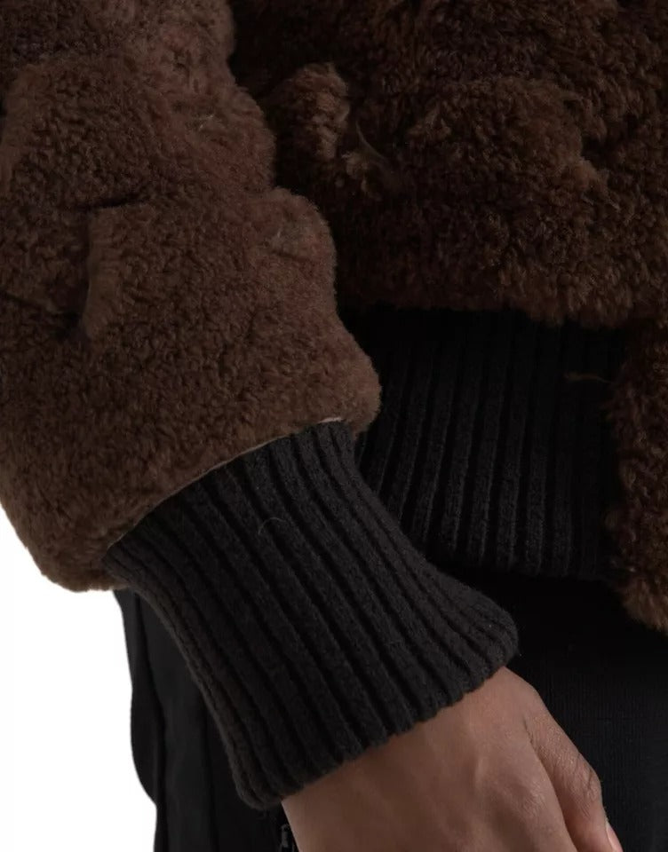 Bottega Veneta Brown Fur Lamb Shearling Coat Jacket - ACCEXO
