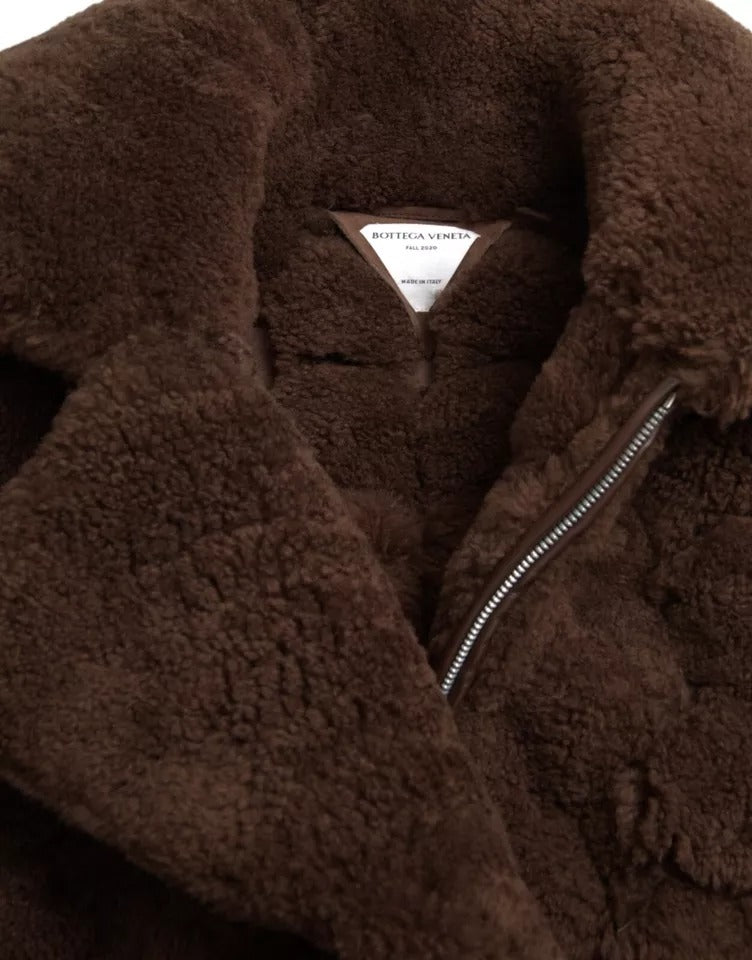 Bottega Veneta Brown Fur Lamb Shearling Coat Jacket - ACCEXO