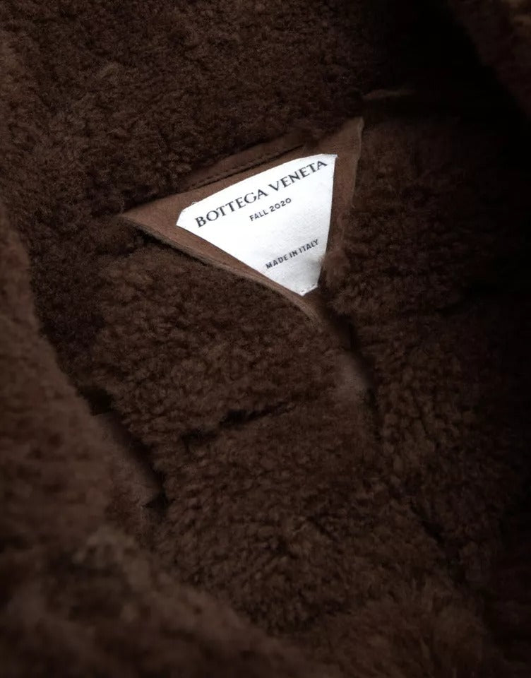 Bottega Veneta Brown Fur Lamb Shearling Coat Jacket - ACCEXO
