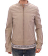 Dolce & Gabbana Elegant Beige Leather Lambskin Jacket