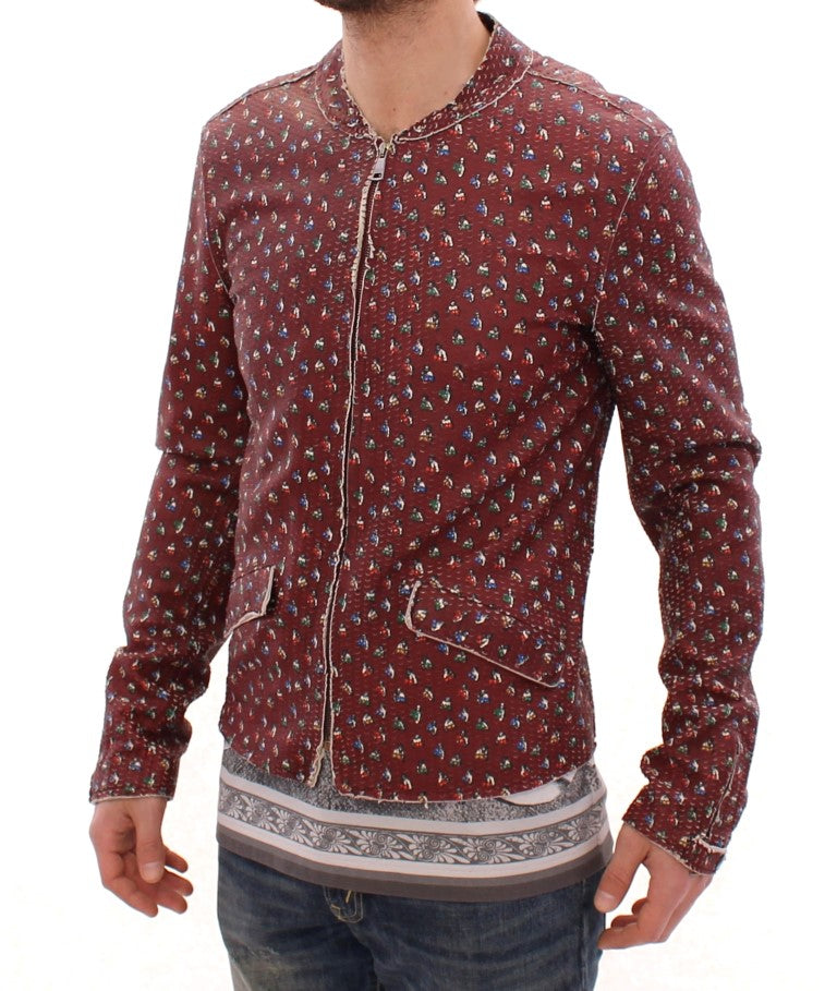 Dolce & Gabbana Exclusive Boxer Print Bordeaux Leather Jacket - ACCEXO