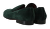 Dolce & Gabbana Elegant Green Suede Slip-On Loafers