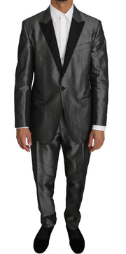 Dolce & Gabbana Elegant Gray Patterned Martini Suit - ACCEXO