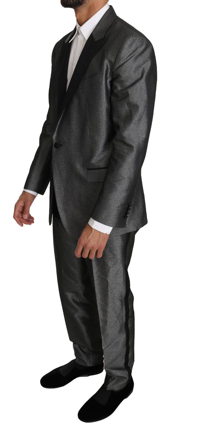 Dolce & Gabbana Elegant Gray Patterned Martini Suit - ACCEXO