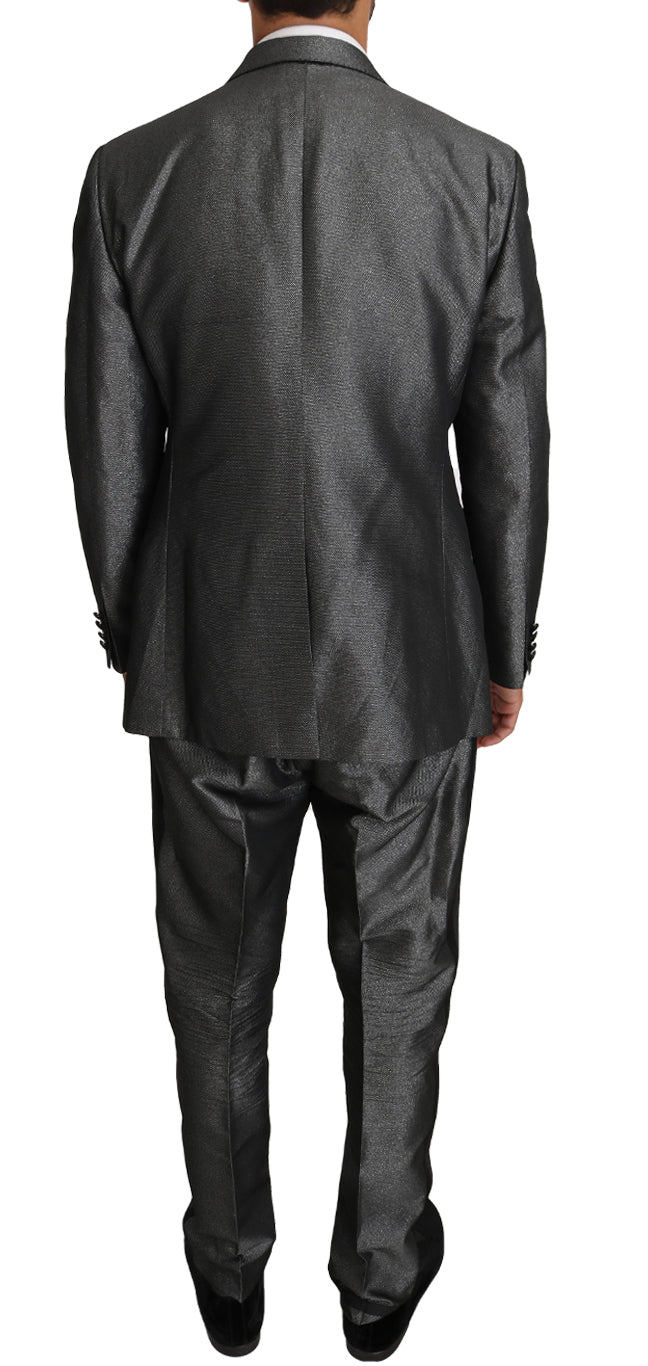 Dolce & Gabbana Elegant Gray Patterned Martini Suit - ACCEXO