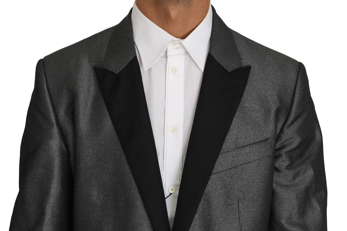Dolce & Gabbana Elegant Gray Patterned Martini Suit - ACCEXO