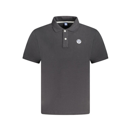 North Sails Black Cotton Men Polo Shirt