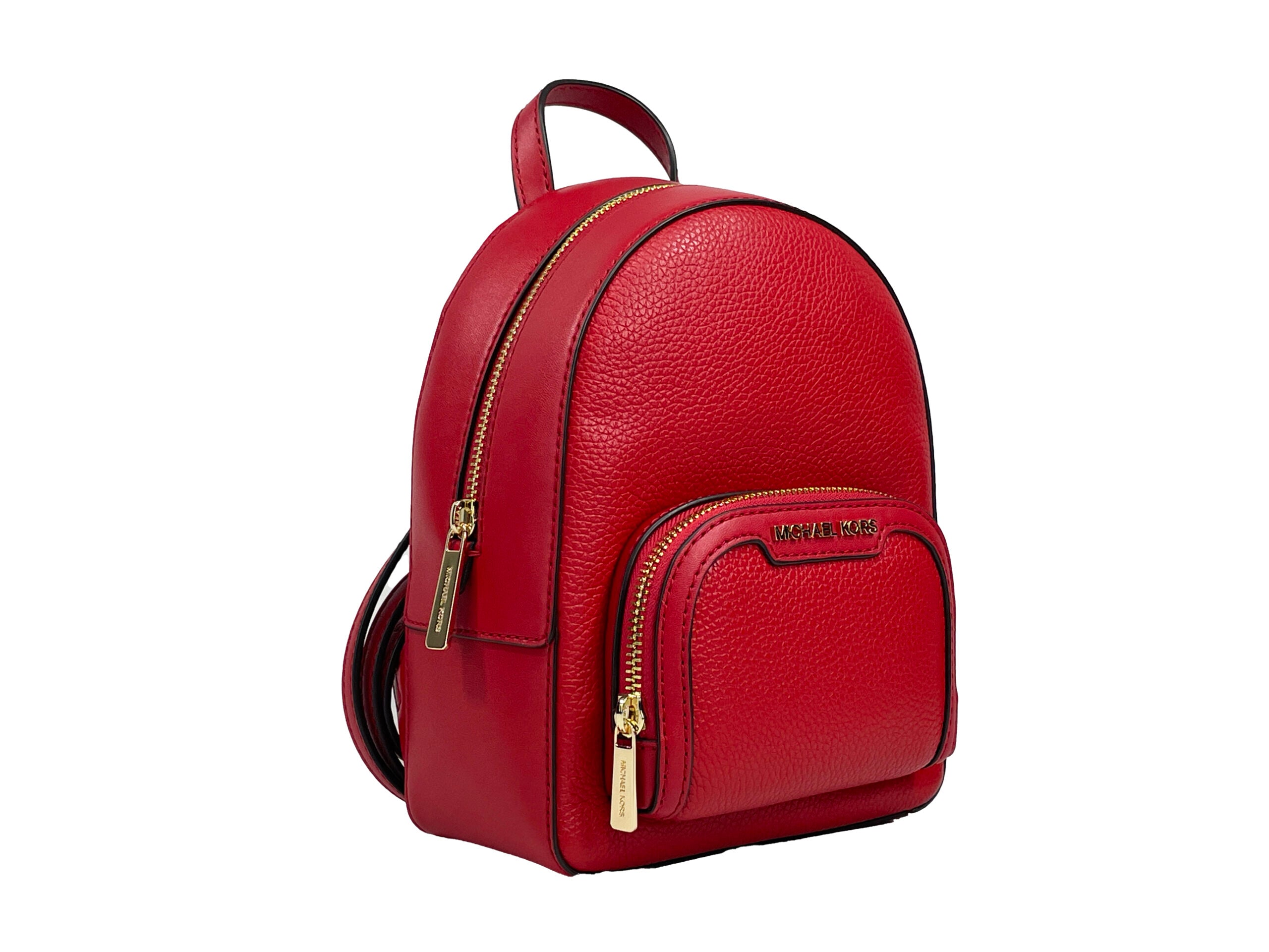 Michael Kors Jaycee Mini XS Leather Zip Pocket Backpack Red - ACCEXO