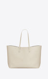 White Calf Leather Tote Shoulder Bag