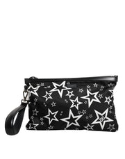 Dolce & Gabbana Black White Stars Pattern Clutch Pouch Bag - ACCEXO