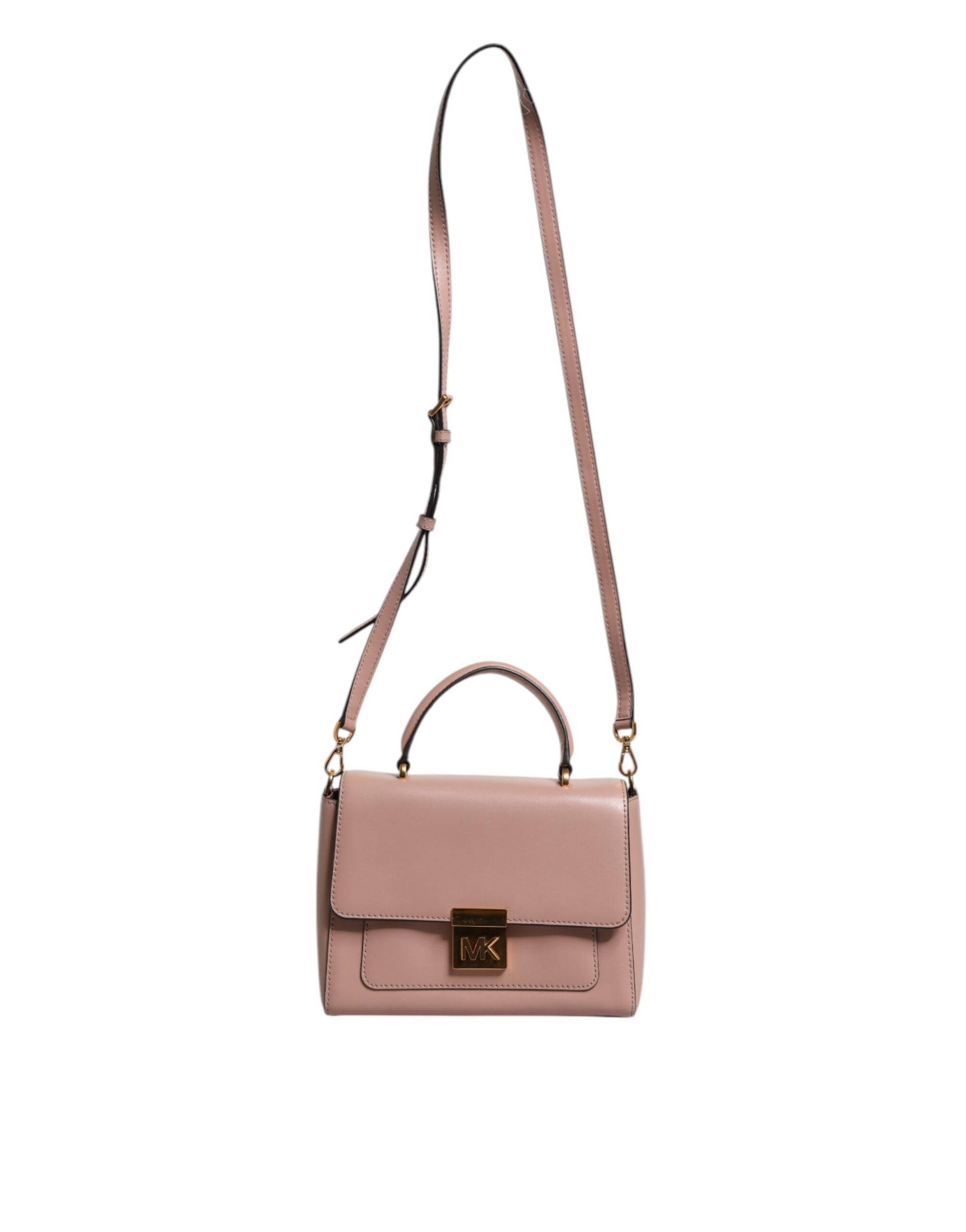 Michael Kors Pink Leather Logo Plaque Crossbody MINDY Satchel Bag - ACCEXO