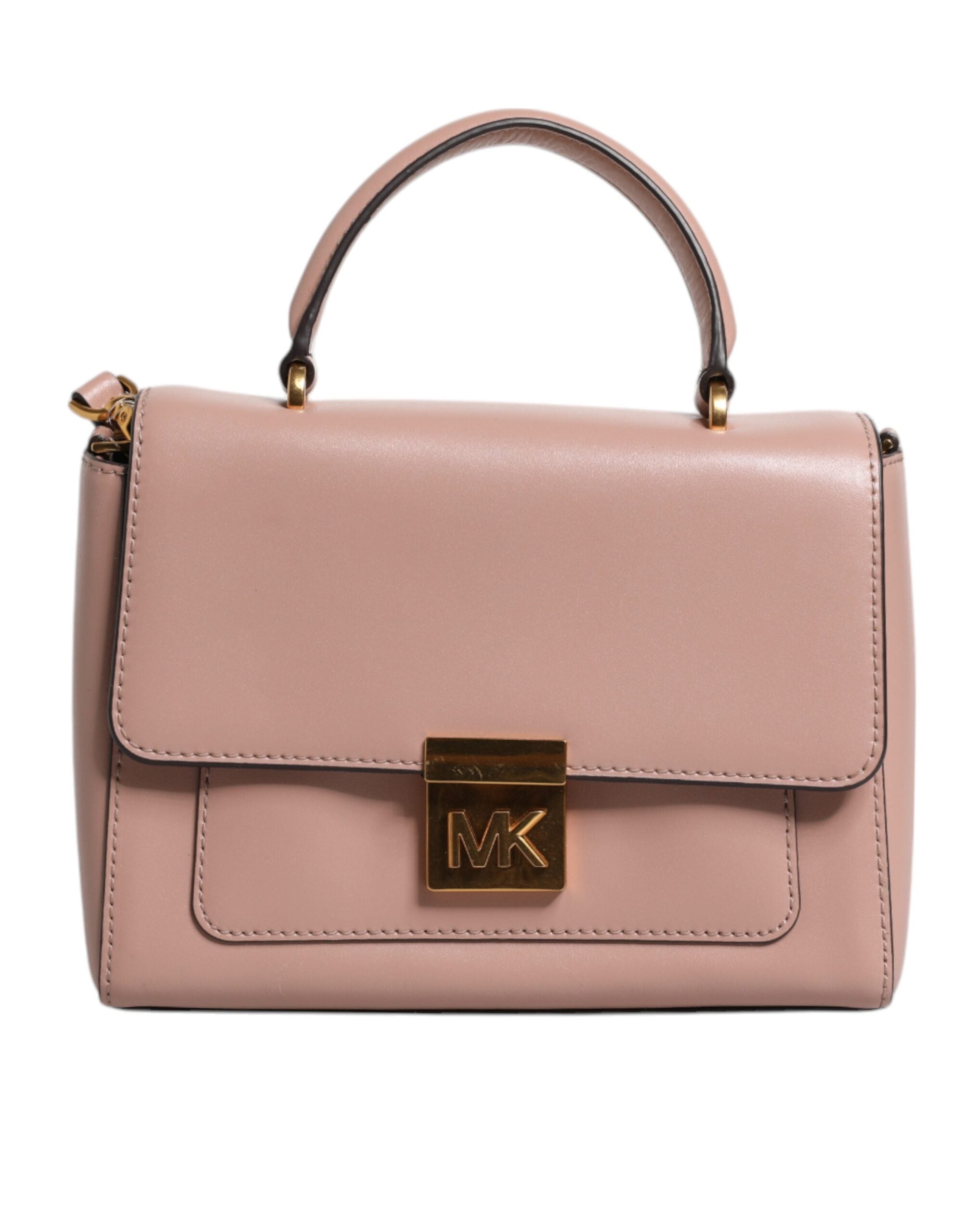 Michael Kors Pink Leather Logo Plaque Crossbody MINDY Satchel Bag - ACCEXO