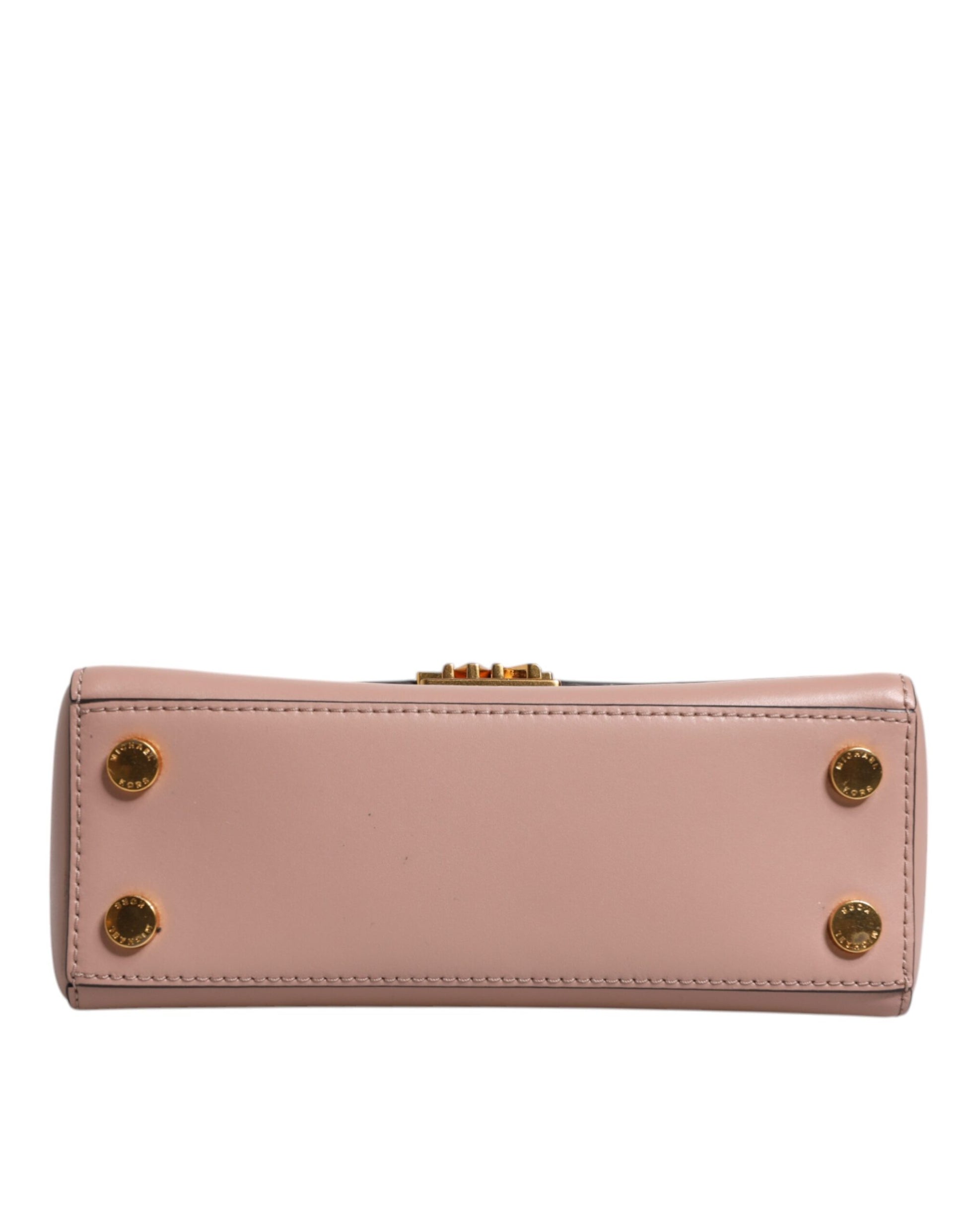 Michael Kors Pink Leather Logo Plaque Crossbody MINDY Satchel Bag - ACCEXO