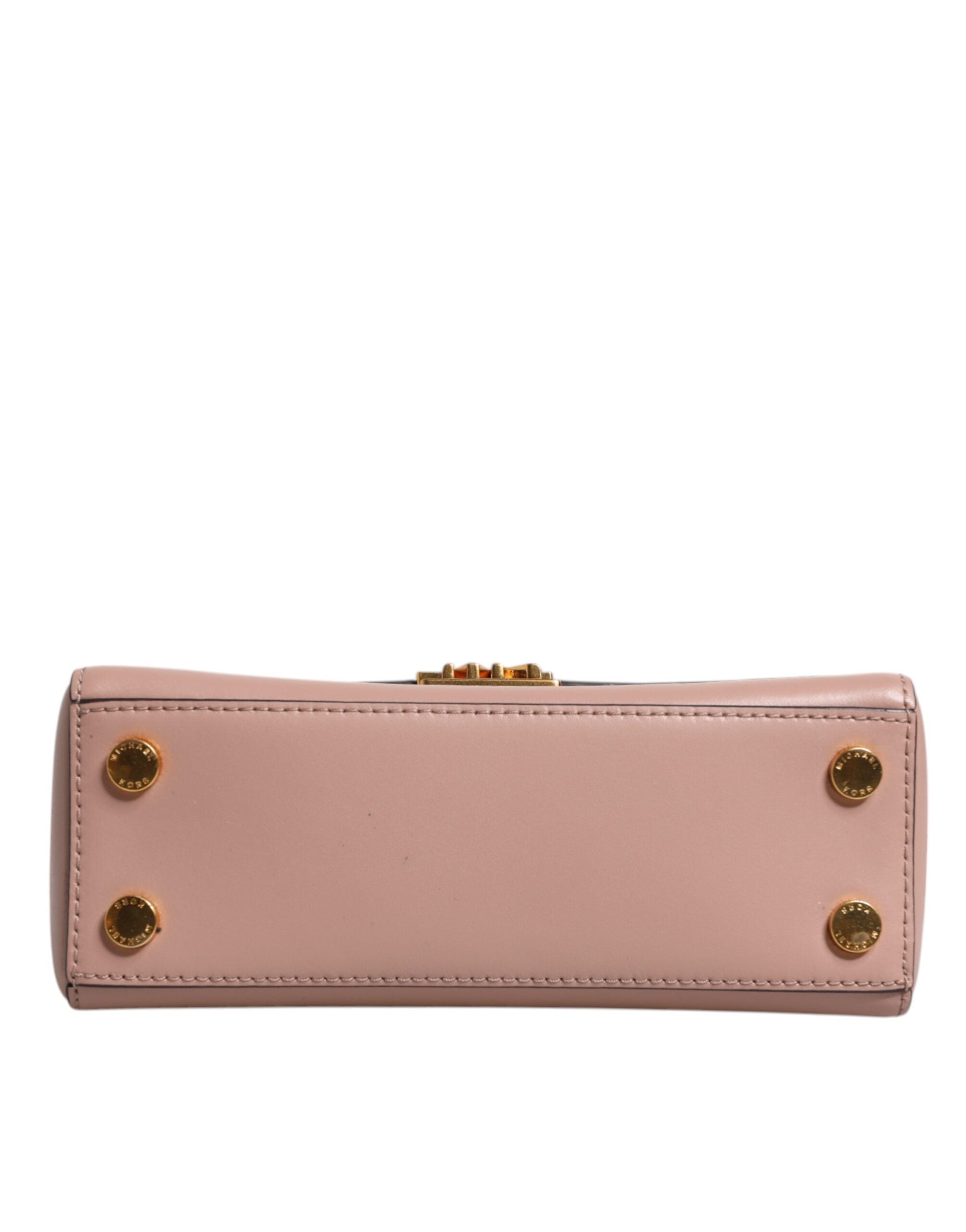 Michael Kors Pink Leather Logo Plaque Crossbody MINDY Satchel Bag - ACCEXO