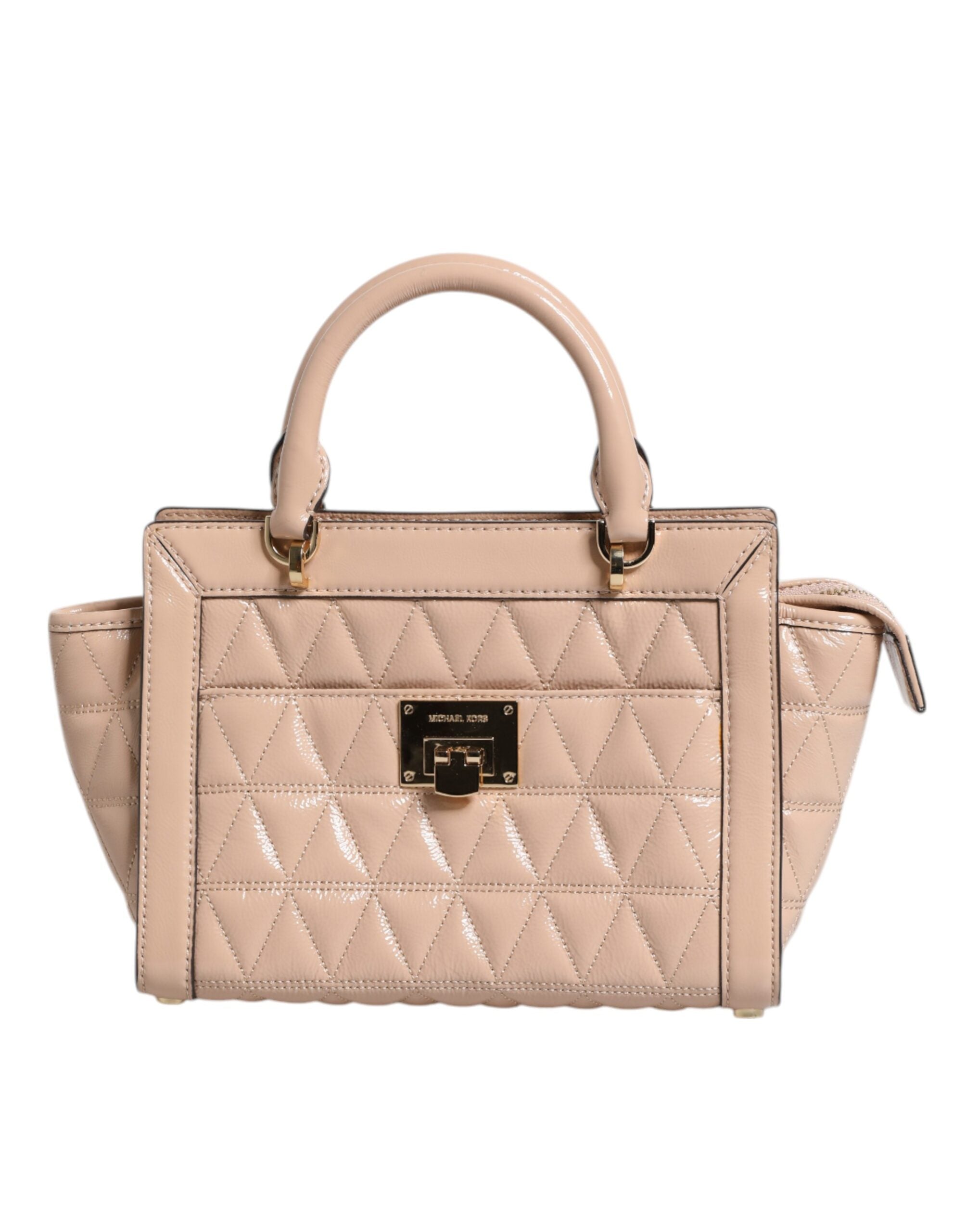 Michael Kors Peach Quilted Leather Logo Crossbody VIVIANNE Messenger Bag - ACCEXO