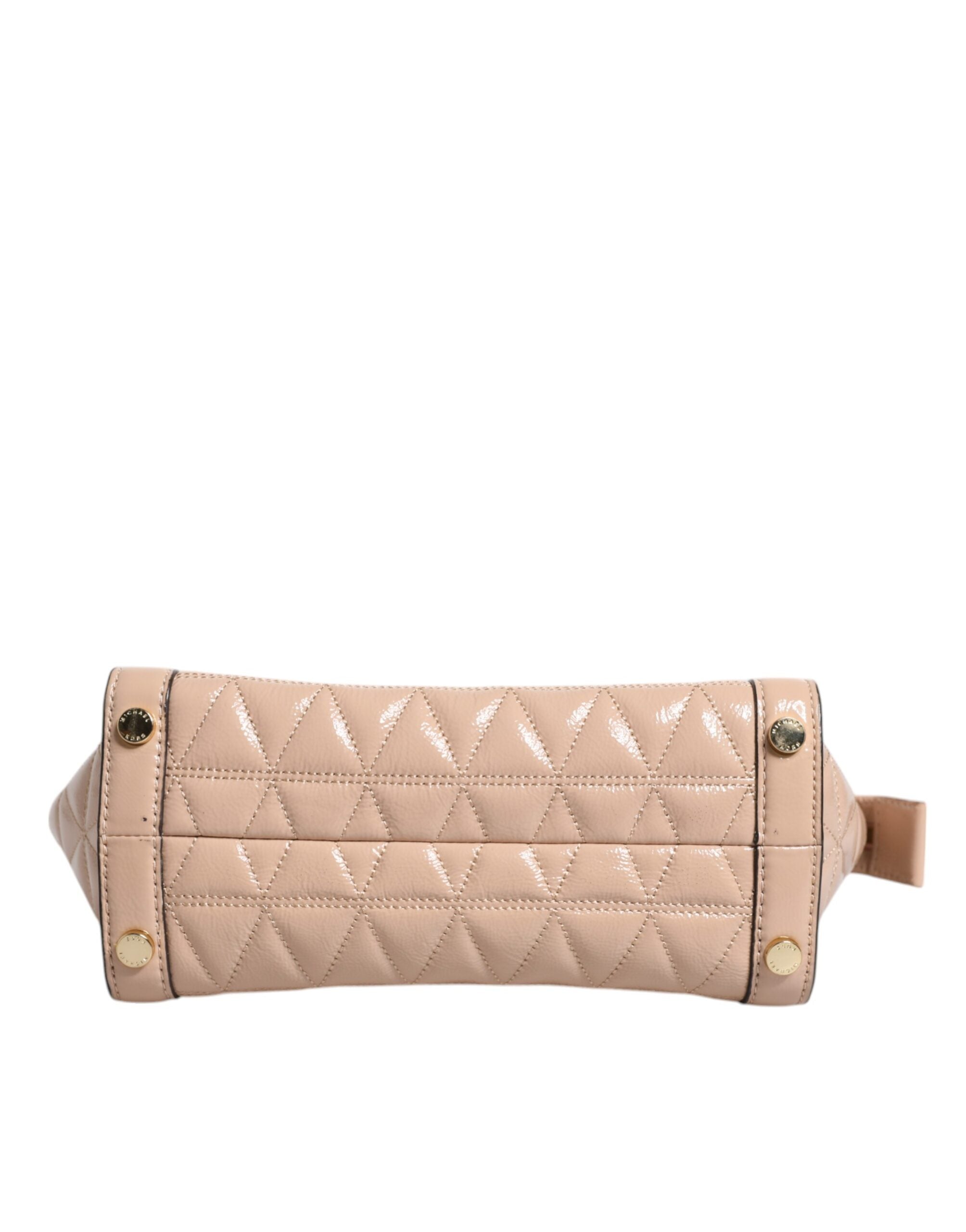 Michael Kors Peach Quilted Leather Logo Crossbody VIVIANNE Messenger Bag - ACCEXO