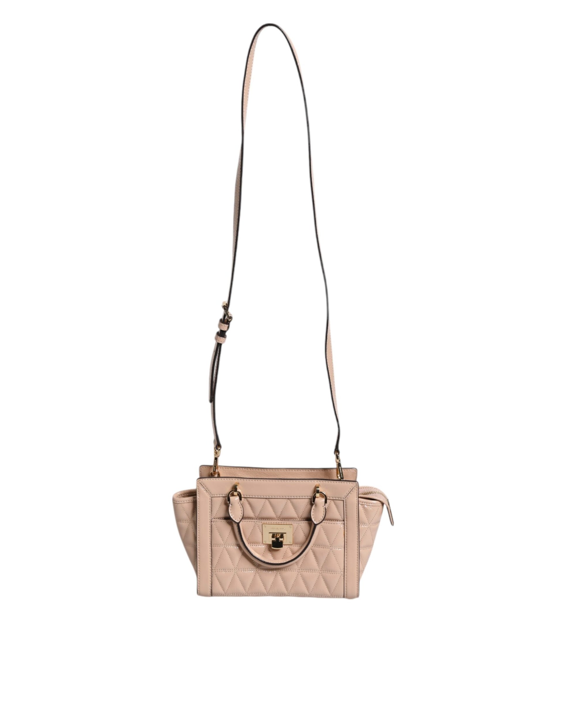 Michael Kors Peach Quilted Leather Logo Crossbody VIVIANNE Messenger Bag - ACCEXO