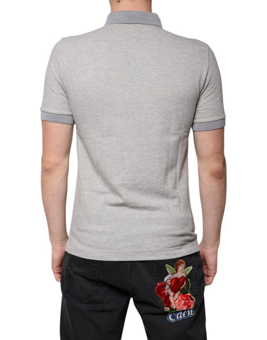 Dolce & Gabbana Gray Collared Short Sleeves Men Polo T-shirt