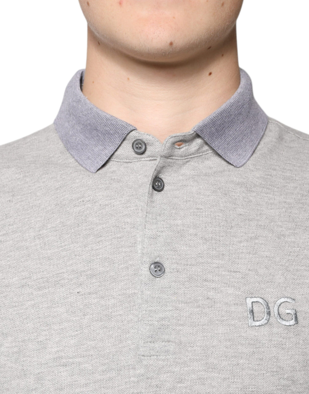 Dolce & Gabbana Gray Collared Short Sleeves Men Polo T-shirt