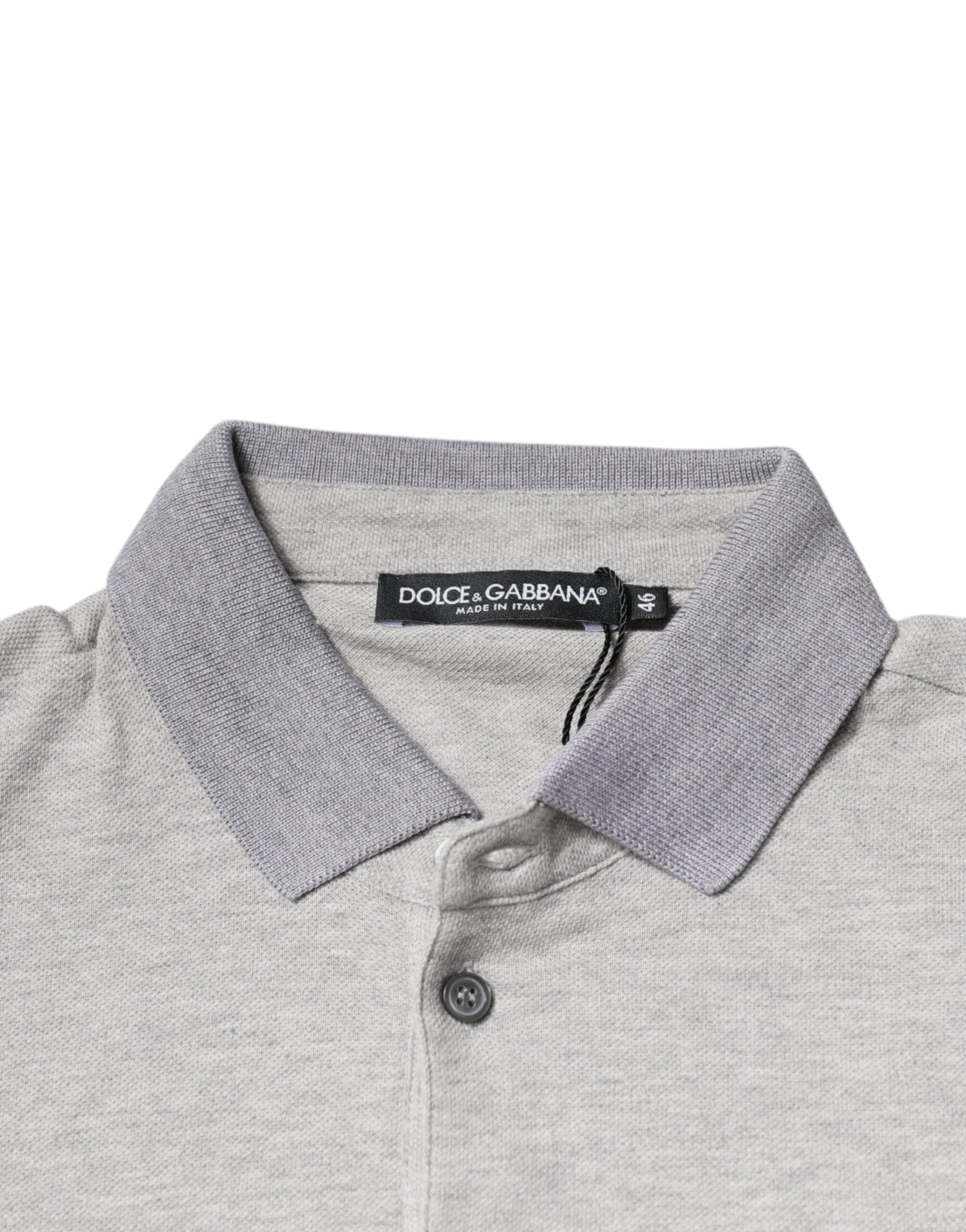 Dolce & Gabbana Gray Collared Short Sleeves Men Polo T-shirt - ACCEXO