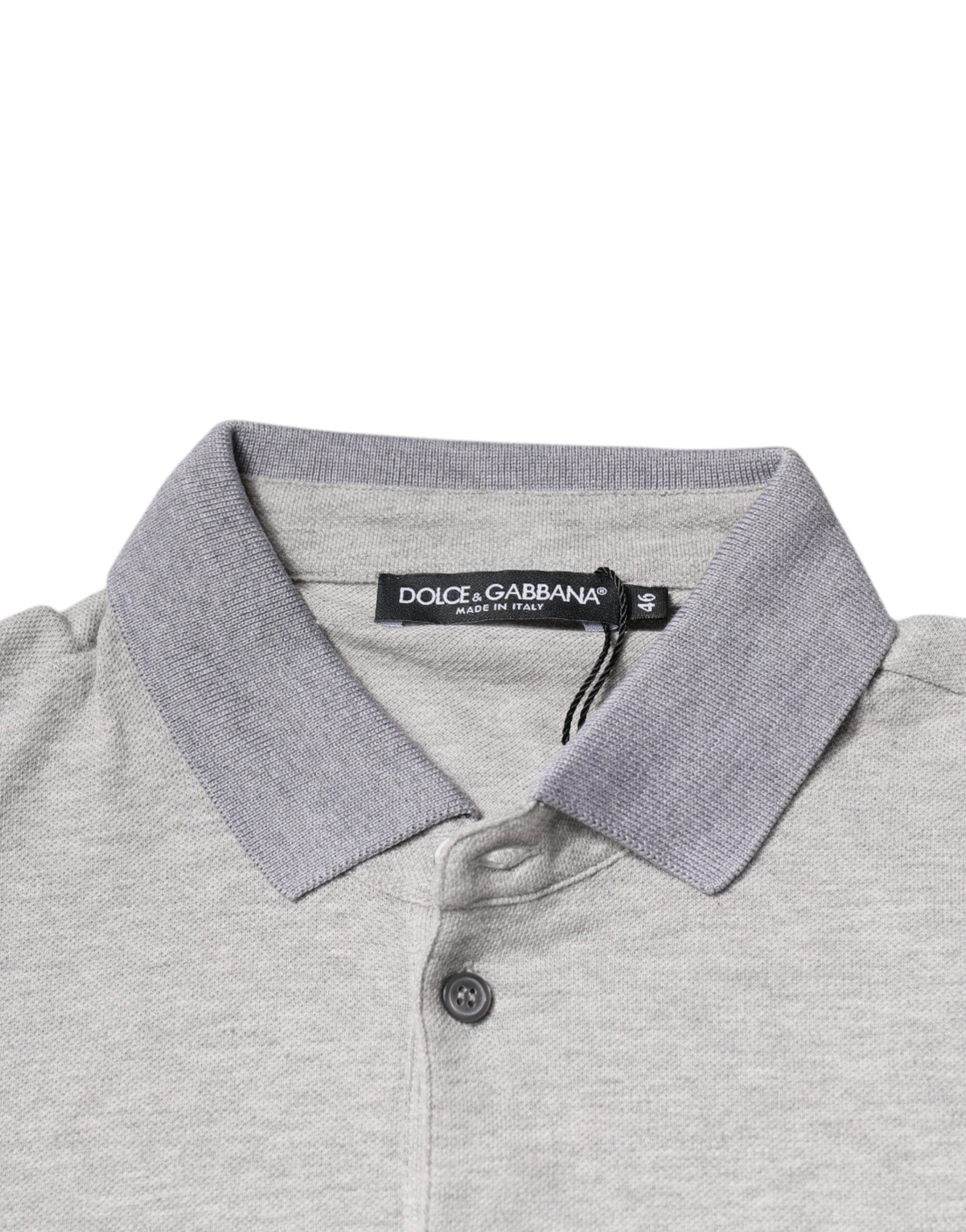 Dolce & Gabbana Gray Collared Short Sleeves Men Polo T-shirt - ACCEXO
