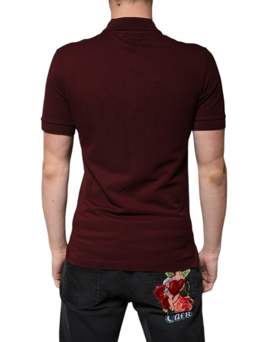 Dolce & Gabbana Maroon Collared Short Sleeves Polo T-shirt