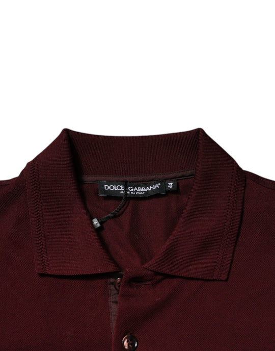 Dolce & Gabbana Maroon Collared Short Sleeves Polo T-shirt