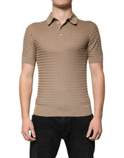 Dolce & Gabbana Brown Collared Short Sleeves Polo T-shirt - ACCEXO