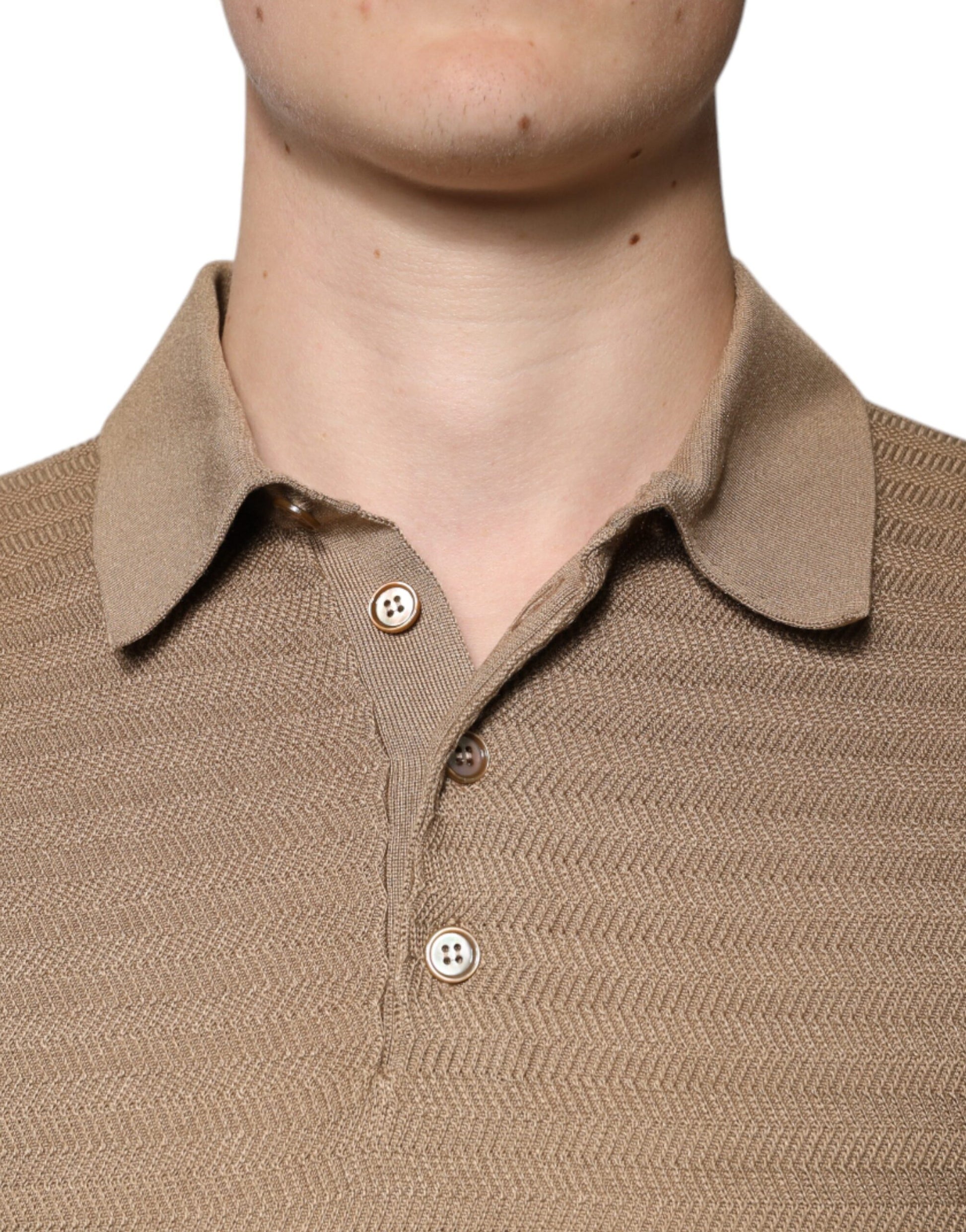 Dolce & Gabbana Brown Collared Short Sleeves Polo T-shirt - ACCEXO