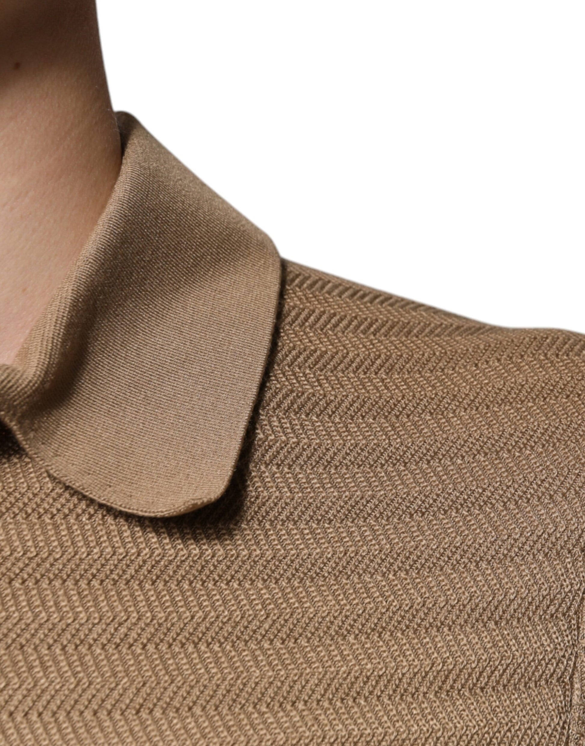 Dolce & Gabbana Brown Collared Short Sleeves Polo T-shirt - ACCEXO