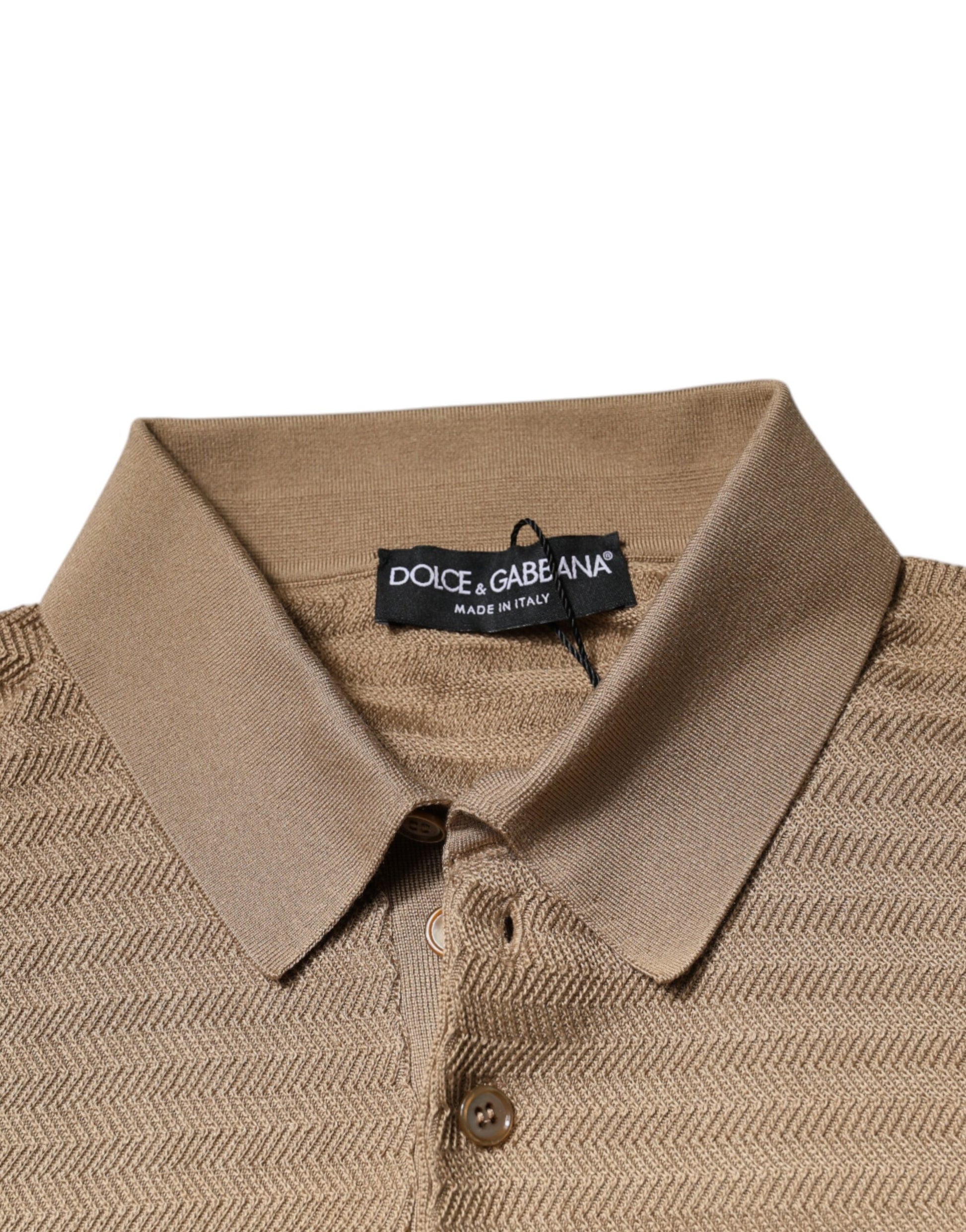 Dolce & Gabbana Brown Collared Short Sleeves Polo T-shirt - ACCEXO