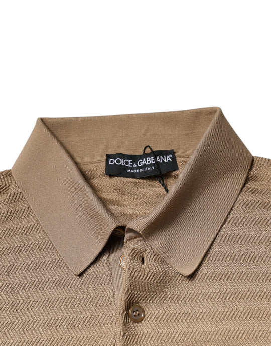 Dolce & Gabbana Brown Collared Short Sleeves Polo T-shirt