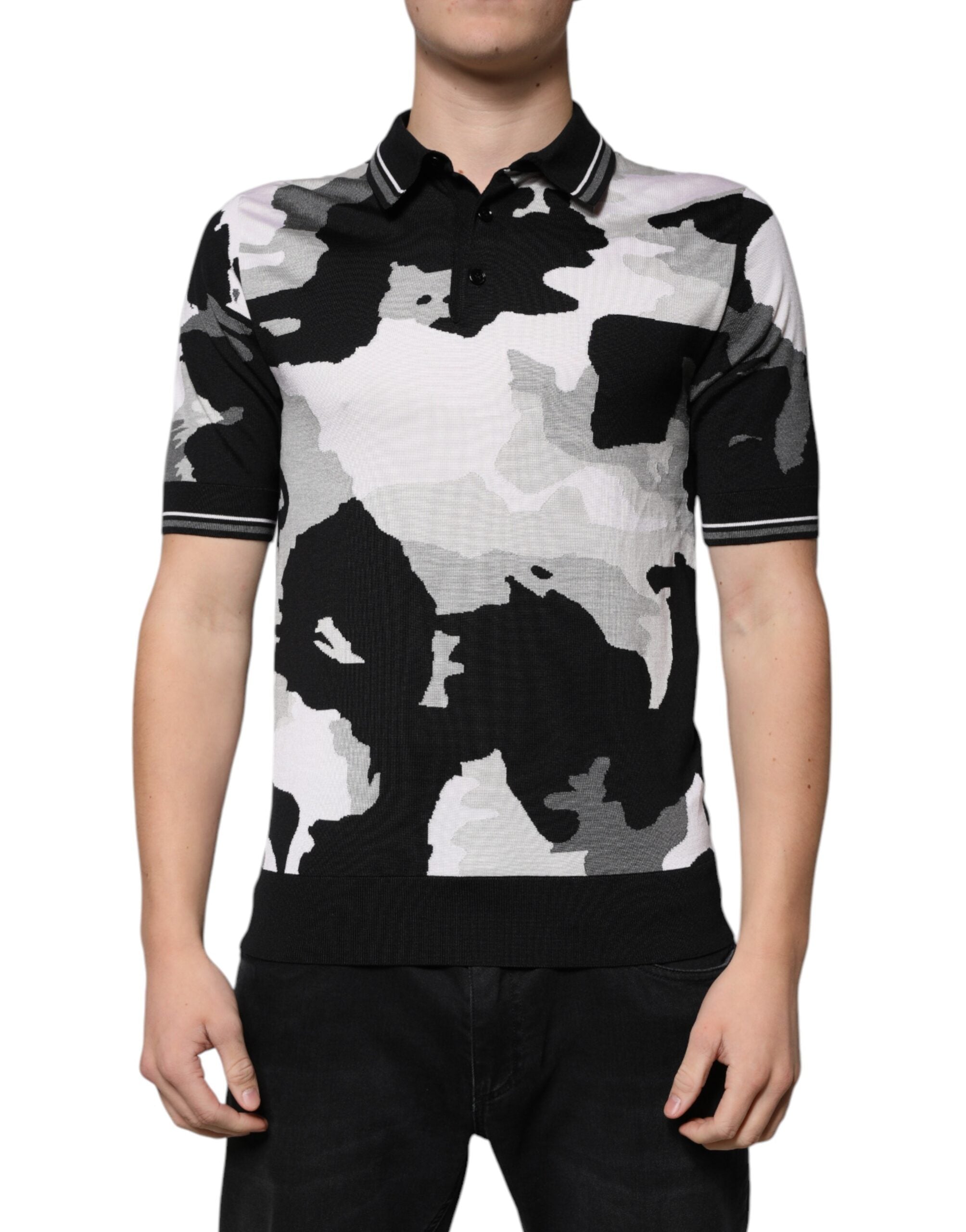 Dolce & Gabbana Multicolor Camouflage Collared Polo T-shirt - ACCEXO