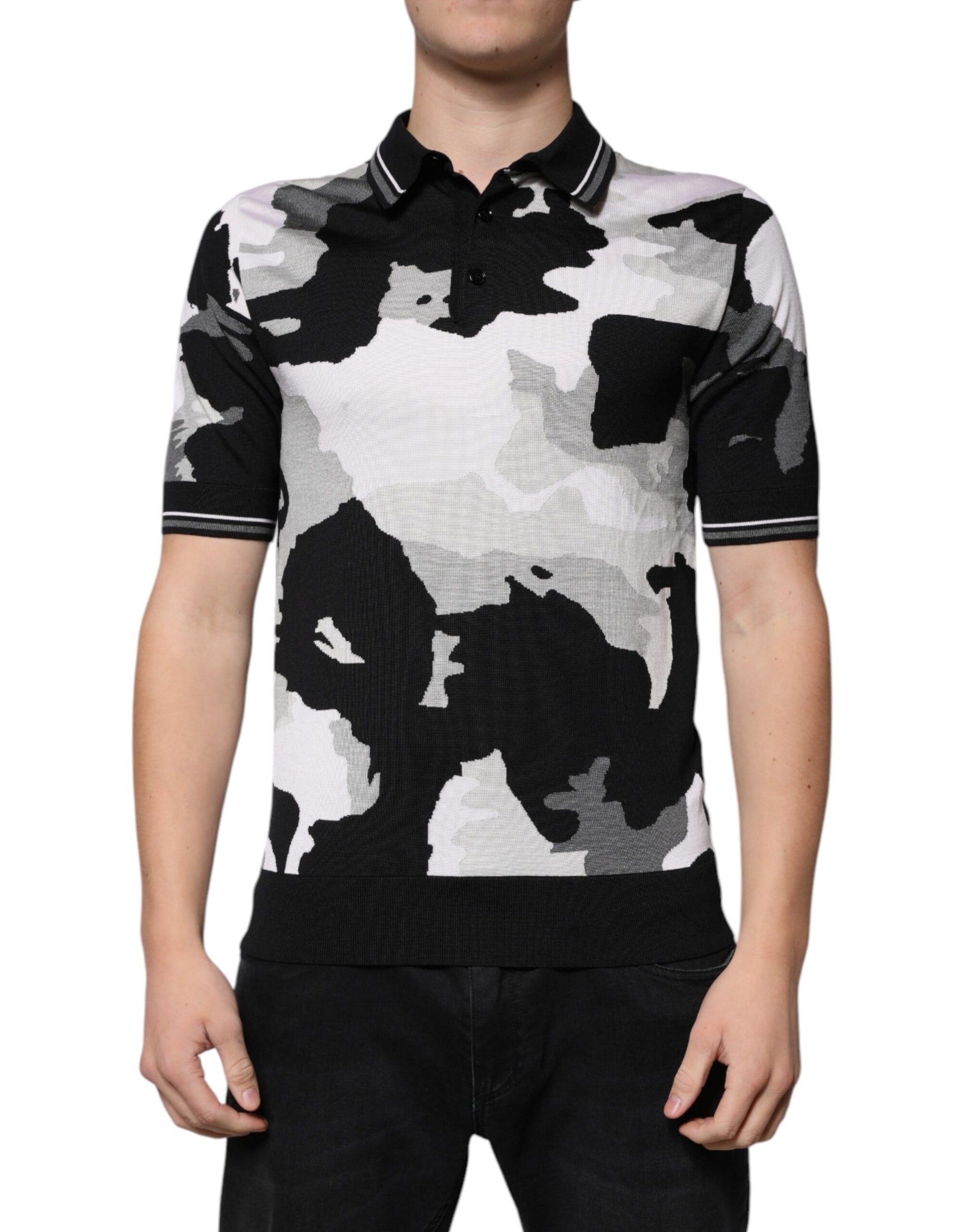 Dolce & Gabbana Multicolor Camouflage Collared Polo T-shirt - ACCEXO