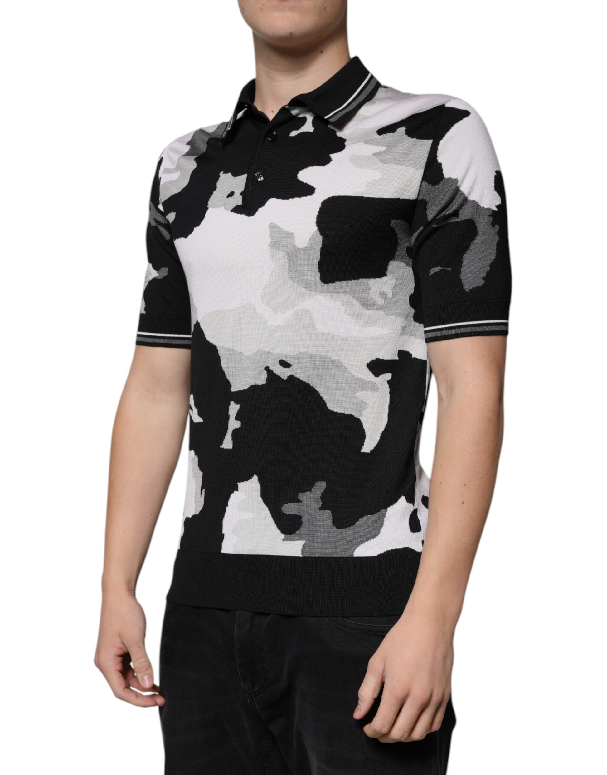 Dolce & Gabbana Multicolor Camouflage Collared Polo T-shirt - ACCEXO