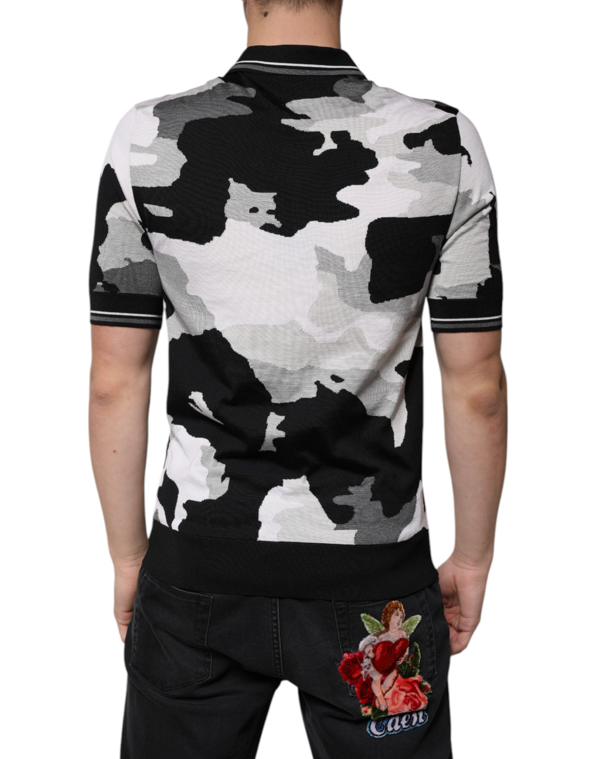 Dolce & Gabbana Multicolor Camouflage Collared Polo T-shirt - ACCEXO