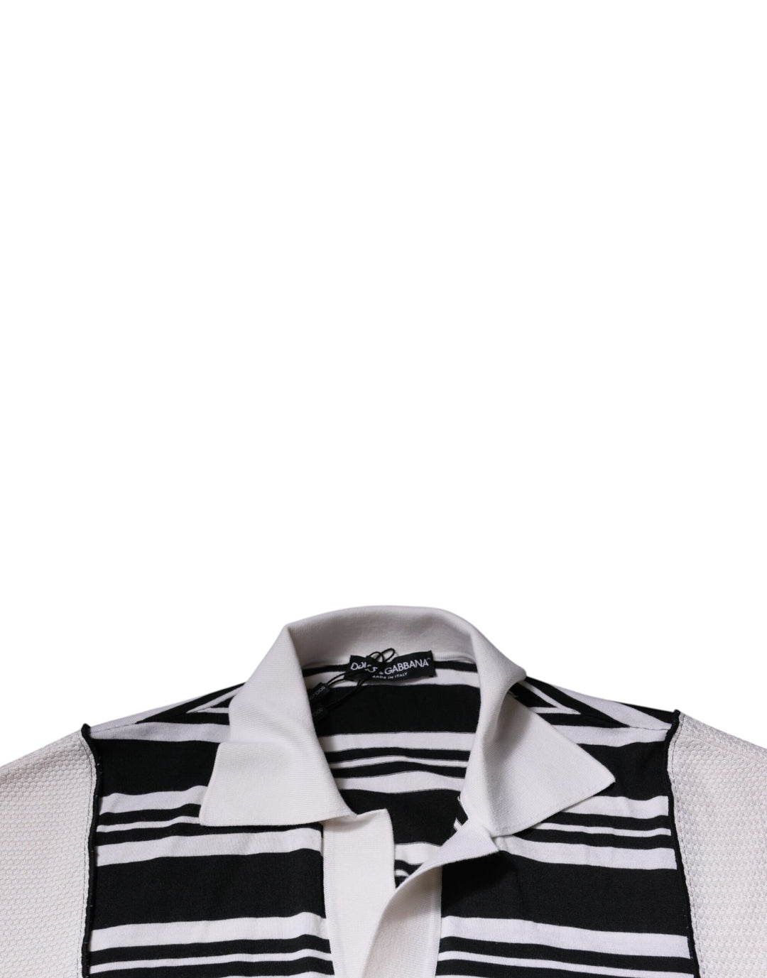 Dolce & Gabbana Black White Stripes Collared Polo T-shirt