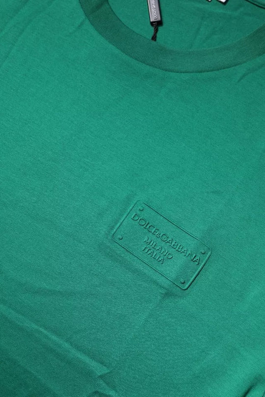 Dolce & Gabbana Green Logo Crew Neck Short Sleeves T-shirt