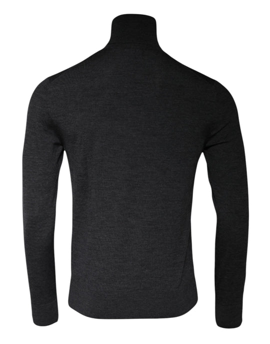 Dolce & Gabbana Gray Wool Knit Turtleneck Pullover Sweater