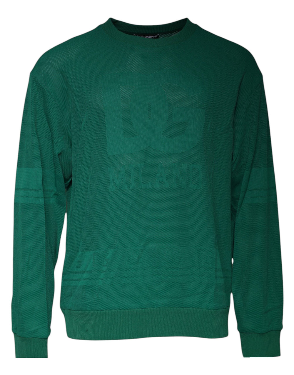 Dolce & Gabbana Green Logo Nylon Crew Neck Pullover Sweater