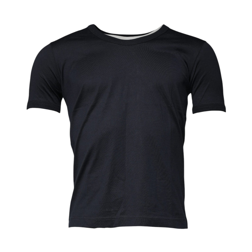 Dolce & Gabbana Blue Cotton Crew Neck Short Sleeves T-shirt