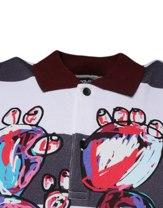 Dolce & Gabbana Multicolor Graphic Collared Polo T-shirt